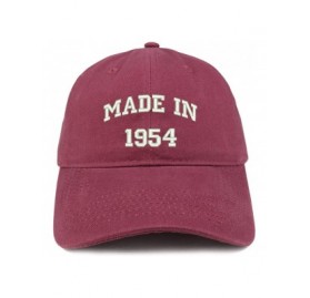 Baseball Caps Made in 1954 Text Embroidered 66th Birthday Brushed Cotton Cap - Maroon - CE18C9Z6AAZ $20.31