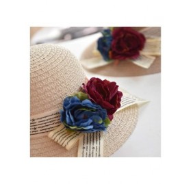 Sun Hats Cute Girls Sunhat Straw Hat Tea Party Hat Set with Purse - Beige a - CQ193TO9N24 $16.23