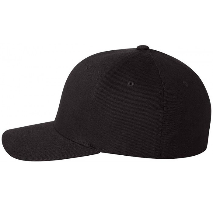 Baseball Caps Flexfit Brushed Twill Cap - Black - CH111X63LSZ $27.79