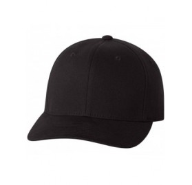 Baseball Caps Flexfit Brushed Twill Cap - Black - CH111X63LSZ $11.73