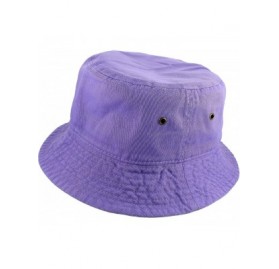 Bucket Hats 100% Cotton Packable Fishing Hunting Summer Travel Bucket Cap Hat - Lavender - CS18DOH2ZZ6 $21.45