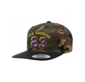 Baseball Caps Los Angeles Player LAbron 23 Snapback Cap Custom Embroidery Baseball Hat - Woodland Camo / Purple / Gold / Blac...