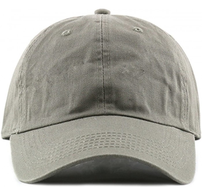 Baseball Caps Plain Stonewashed Cotton Adjustable Hat Low Profile Baseball Cap. - Olive - CZ12NAI85KU $19.20