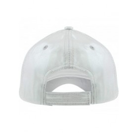 Baseball Caps Ladies Solid PU Baseball Hat - Silver Sheen - CR18LZUX68Y $16.20