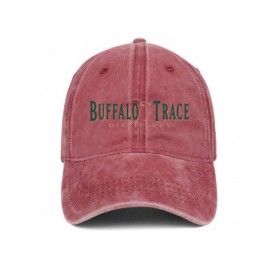 Baseball Caps Unisex Adjustable Buffalo-Trace-Whiskey-Logo-Symbol-Baseball Cap Cotton Flat Hat - Red-60 - C318U4XZZ2M $20.99
