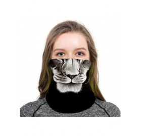 Balaclavas Cool Wolf Lion Print Bandana Balaclava Face Mask Neck Gaiter Scarf Headband for Men Women - White Lion - C0197XM2N...