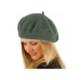 Berets Classic Winter 100% Wool Warm French Art Basque Beret Tam Beanie Hat Cap - Gray - CW1864NXDYT $11.56