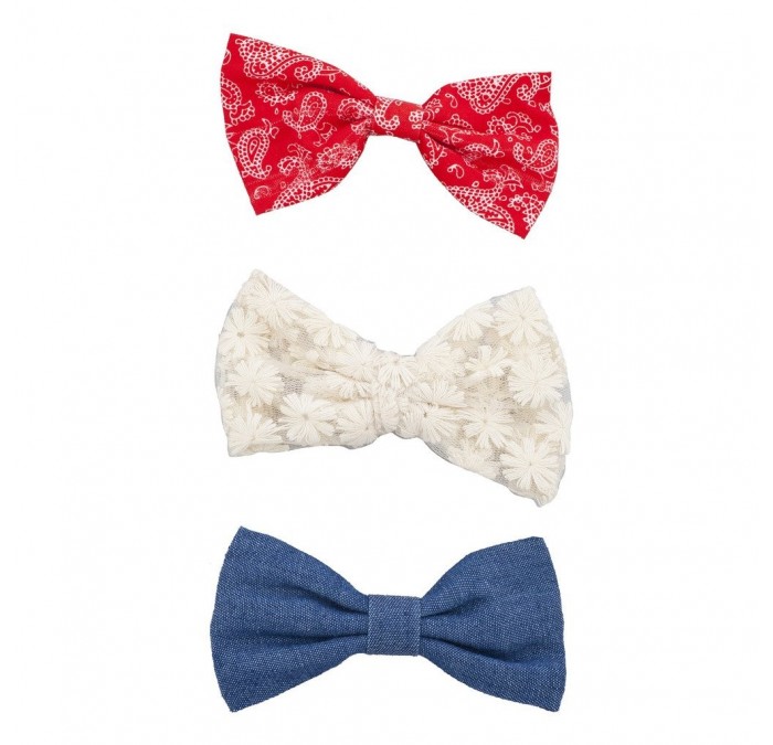 Headbands Red White and Blue Americana Independence Day Bow Pack (3PCS) - Red White and Blue - CJ12LJM4W1R $11.47