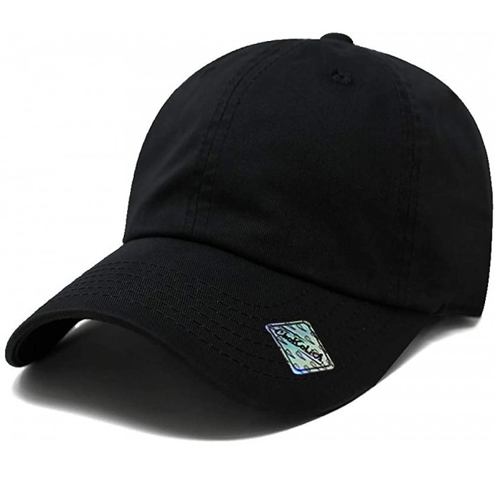 Baseball Caps Baseball Cap Dad Hat for Men and Women Cotton Low Profile Adjustable Polo Curved Brim - Black - CL182G783UD $20.75