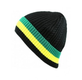 Skullies & Beanies Twisted Cable Classic Winter Beanie Hat - Rasta2 - CW128P0D82F $9.87