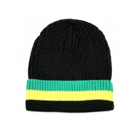 Skullies & Beanies Twisted Cable Classic Winter Beanie Hat - Rasta2 - CW128P0D82F $9.87