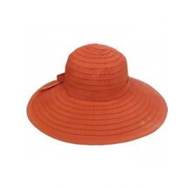 Sun Hats Women's Ribbon Large Brim Hat - Rust - CZ115FAM5ZT $28.28