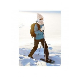 Skullies & Beanies 5 Pieces Women Winter Ski Outing Set- Knit Hat Scarf Gloves Earmuffs Stockings (Beige- Khaki) - CM18Y5HWNH...