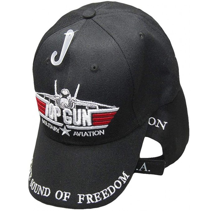 Baseball Caps Top Gun Black Baseball Hat Cap Tom Cruise CAP-TOP GUN (BRASS BUCKLE) - CZ180H7CK6A $7.81
