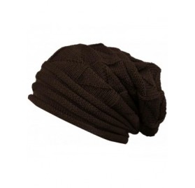 Skullies & Beanies Pleated Cuffed Wool Knit Hat- Sttech1 Women Winter Crochet Hat Wool Knit Beanie Warm Caps (Coffee) - Coffe...