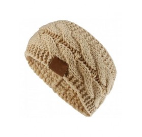 Headbands Soft Elastic Wool Knit Winter Headband Women Fashion Wide Stretch Hair Band Headwear Camel - CY193IG4SN9 $19.66