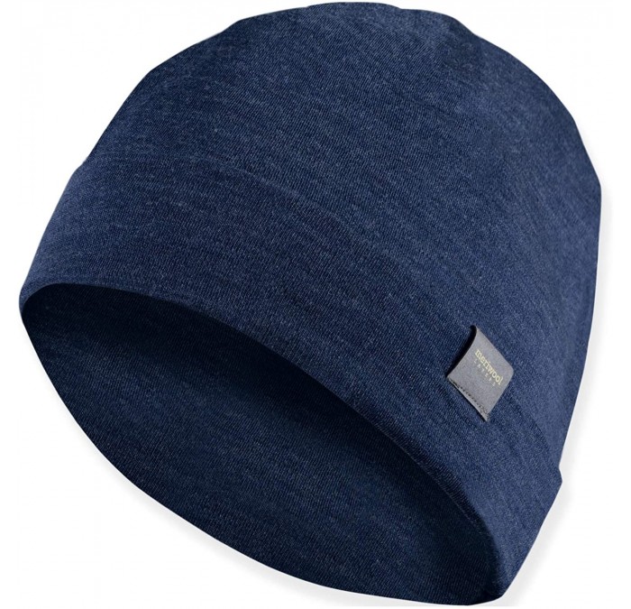 Skullies & Beanies Unisex Merino Wool Cuff Beanie Hat - Choose Your Color - Denim Blue - C9192T4ZQTQ $35.66