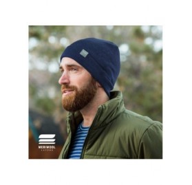 Skullies & Beanies Unisex Merino Wool Cuff Beanie Hat - Choose Your Color - Denim Blue - C9192T4ZQTQ $19.91