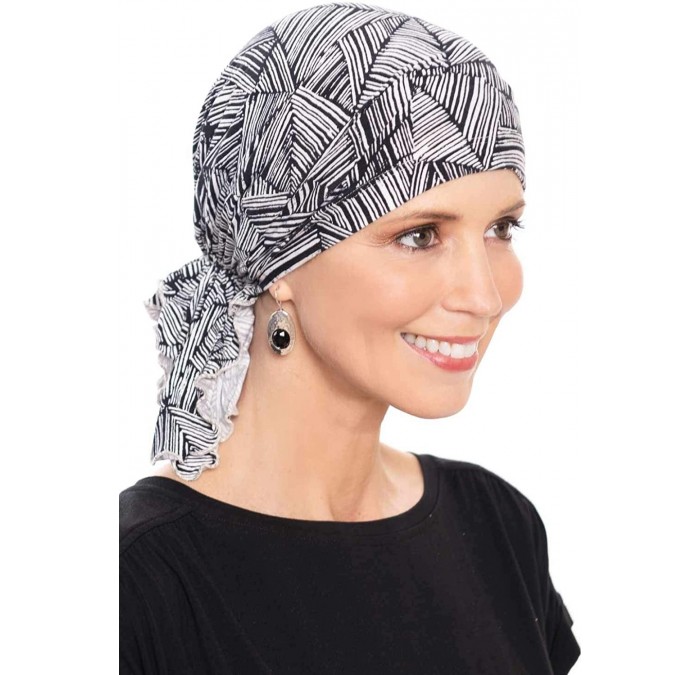 Skullies & Beanies Bamboo Large Slip-On Pre-Tied Scarf-Caps for Women with Chemo Cancer Hair Loss - CF18D02Q5XD $42.76