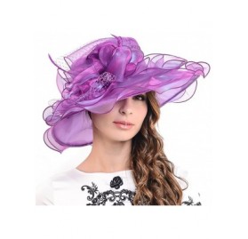 Sun Hats Lightweight Kentucky Derby Church Dress Wedding Hat S052 - S042-purple - C2120YC0BE5 $25.18