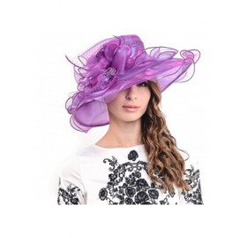 Sun Hats Lightweight Kentucky Derby Church Dress Wedding Hat S052 - S042-purple - C2120YC0BE5 $25.18