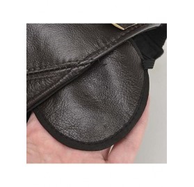 Skullies & Beanies Men Cowhide hat Winter Warm Outdoor Protect Ear Real Leather Adjustable Baseball Cap - Black - CO186DQMEH4...
