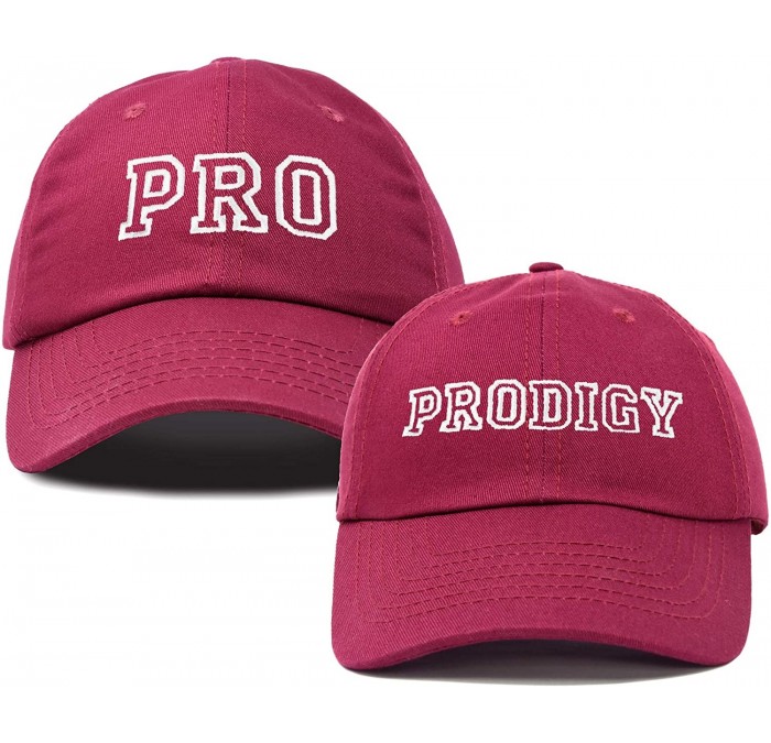 Baseball Caps Father Son Hats Dad and Son Matching Caps Embroidered Pro Prodigy - Maroon - C6180LYRIO0 $36.95