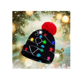 Skullies & Beanies Novelty LED Light Up Christmas Hat Knitted Ugly Sweater Holiday Xmas Beanie Colorful Funny Hat Gift - A 1p...