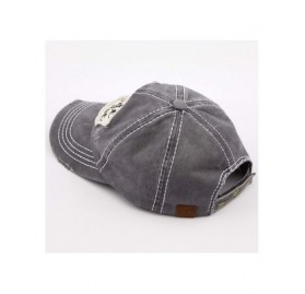Baseball Caps Exclusives Hatsandscarf Washed Distressed Cotton Denim Ponytail Hat Adjustable Baseball Cap (BT-761) - C518RDRY...