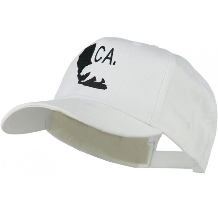Baseball Caps California with Bear Embroidered Cap - White - CU11JL1CEYL $46.26