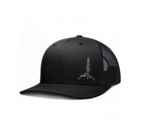 Baseball Caps Trucker Hat- Tamarack Mountain - Black / Gray - C218QGMDISU $31.79