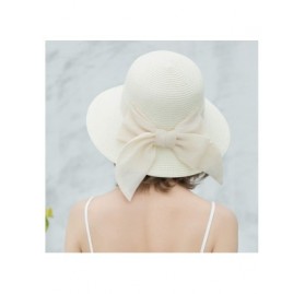 Sun Hats Womens Straw Sun Hats Wide Brim Foldable Beach Hats UV UPF 50+ Summer Sun Travel Hat for Women - CK196GYC9KG $12.49