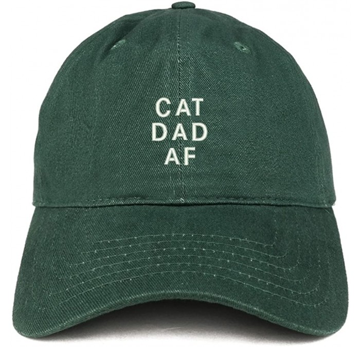 Baseball Caps Cat Dad AF Embroidered Soft Cotton Dad Hat - Hunter - CM18GHSGNE5 $33.20