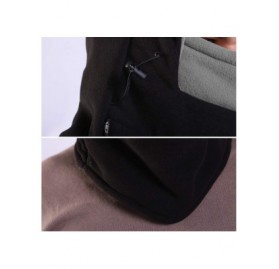 Balaclavas Balaclava Fleece Hood Double Layer Neck Warmer Cold Weather Winter Hats - Adult- (Black+grey) - CH18ZYTNLQ5 $8.52