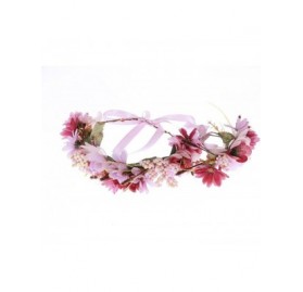 Headbands Women Flower Wreath Crown Floral Wedding Garland Headband Wrist Band Set - Purple - CH12GKP1ZZ9 $29.41
