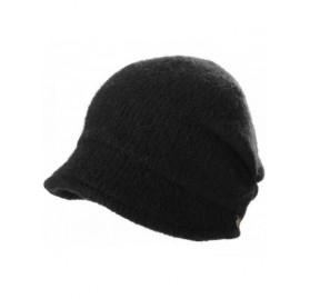 Newsboy Caps Wool Knitted Visor Beanie Winter Hat for Women Newsboy Cap Warm Soft Lined - 99139_black - CS18LDCNU4X $17.43
