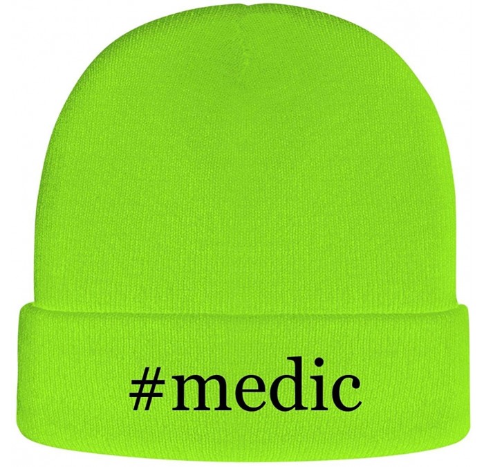 Skullies & Beanies Medic - Hashtag Soft Adult Beanie Cap - Neon Green - CA18AXO20A8 $21.21