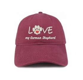 Baseball Caps I Love My German Shepherd Embroidered Soft Crown 100% Brushed Cotton Cap - Maroon - CS18TC92XN6 $20.42