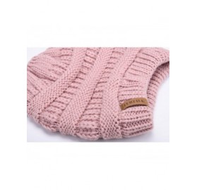 Skullies & Beanies Winter Slouchy Beanie Hats Women Fleece Lined Warm Ski Knitted Pom Pom Hat - 13-lotus Pink - C118I8LIWYL $...