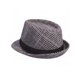 Fedoras Men's Women's Manhattan Structured Gangster Trilby Wool Fedora Hat Classic Timeless Light Weight - CA18AEK5NHU $12.50