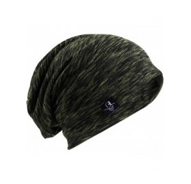 Skullies & Beanies Men's Chic Striped Thin Baggy Slouch Summer Beanie Skull Cap Hat - Green - CU12J6LGOMX $11.75