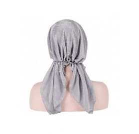 Skullies & Beanies Women India Muslim Stretch Turban Hat Cotton Hair Loss Head Scarf Wrap Long Tail Tailband Cap Summer (Hot ...