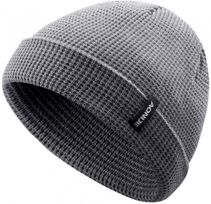 Skullies & Beanies Cuffed Beanie Hat Warm Headwear Daily Knit Hat Sports Skull Cap - Gray - C918A6UNS7S $17.84