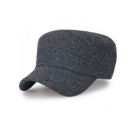 Newsboy Caps Large Size Solid Color Military Army Hat Wool-Blend Vintage Cadet Cap - Grey - CA188T20WIS $33.79