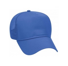 Baseball Caps Cotton Blend Twill 5 Panel Pro Style Mesh Back Trucker Hat - Royal - CT180D4U72E $10.70
