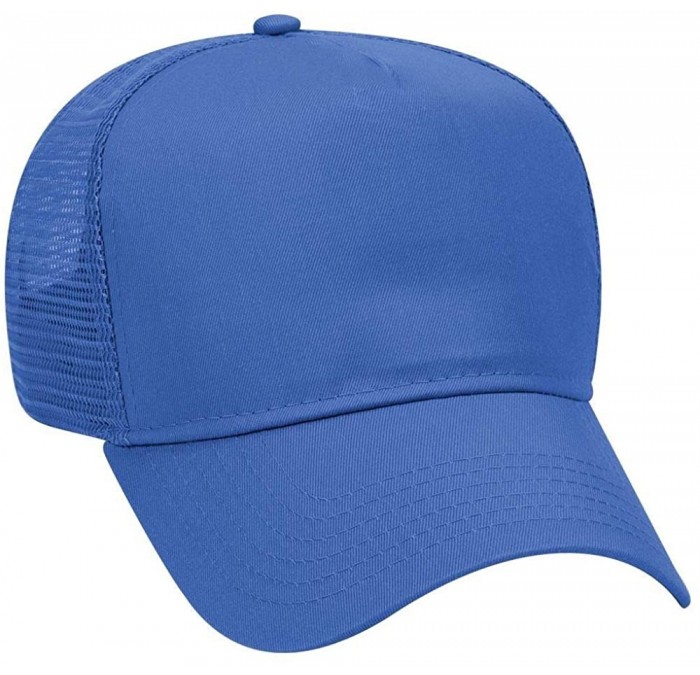 Baseball Caps Cotton Blend Twill 5 Panel Pro Style Mesh Back Trucker Hat - Royal - CT180D4U72E $21.11