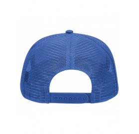 Baseball Caps Cotton Blend Twill 5 Panel Pro Style Mesh Back Trucker Hat - Royal - CT180D4U72E $10.70