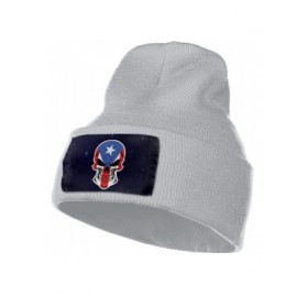 Skullies & Beanies Puerto Rican Flag Skull Men Women Knit Hats Stretchy & Soft Beanie Cap Hat Beanie - Gray - CG18LXD8ESX $15.96