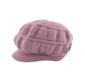 Skullies & Beanies Women's Winter Warm Hat Crochet Slouchy Beanie Knitted Caps with Visor - B-light Purple - C718K703RT8 $15.67