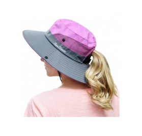 Sun Hats Women Outdoor Summer Sun Hat UV Protection Wide Brim Foldable Safari Fishing Cap - Purple - C018N7W0OSG $14.90